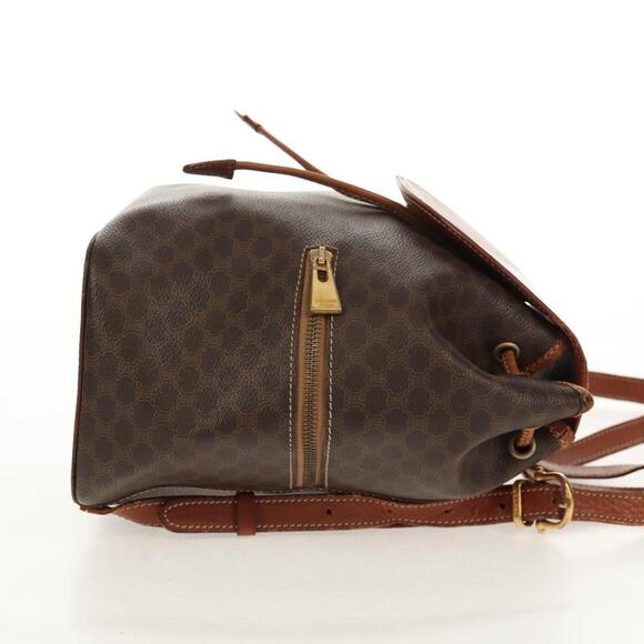 CELINE Macadam Canvas Backpack PVC Leather Brown Gold Auth 156449 main image 6